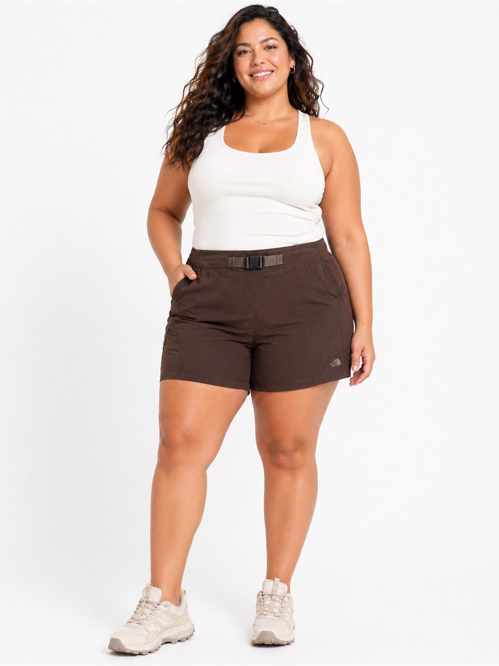 The North Face Size 26W Women's Black ‎ High-Rise Utility Shorts with Belt